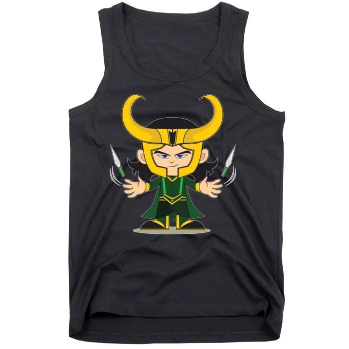 Cute Knives Cartoon Person God of Mischief Tank Top