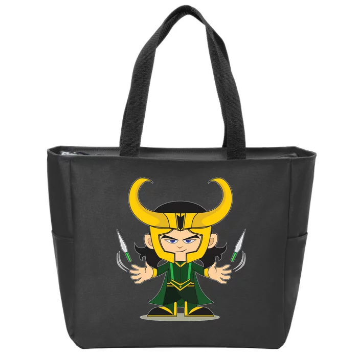 Cute Knives Cartoon Person God of Mischief Zip Tote Bag