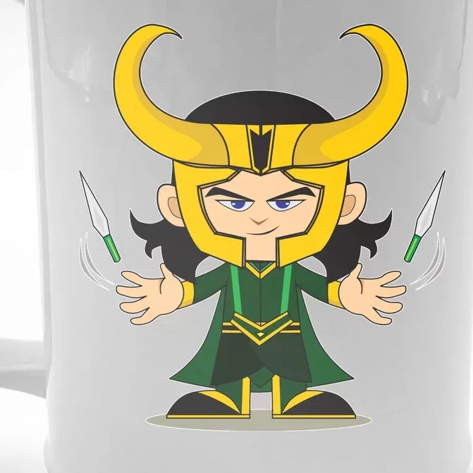 Cute Knives Cartoon Person God of Mischief Front & Back Beer Stein