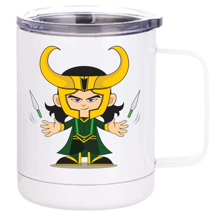 Cute Knives Cartoon Person God of Mischief Front & Back 12oz Stainless Steel Tumbler Cup