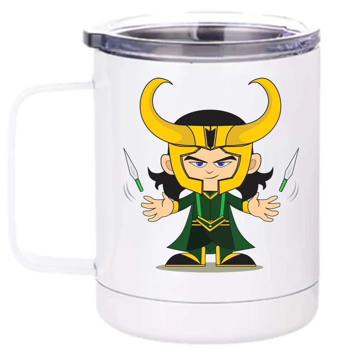 Cute Knives Cartoon Person God of Mischief Front & Back 12oz Stainless Steel Tumbler Cup