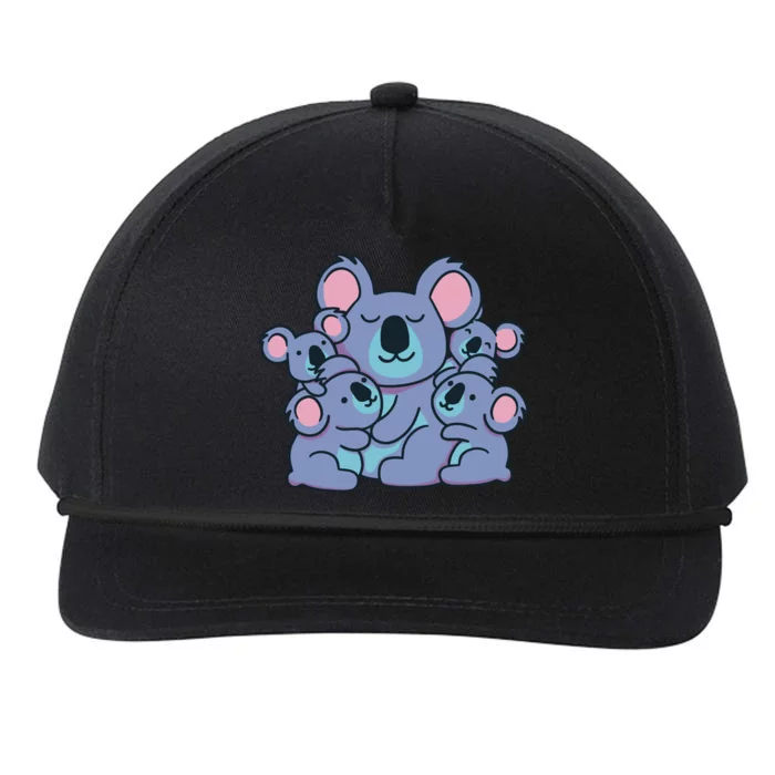 Cute Koala Family Snapback Five-Panel Rope Hat