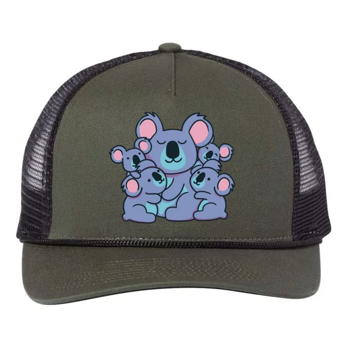 Cute Koala Family Retro Rope Trucker Hat Cap