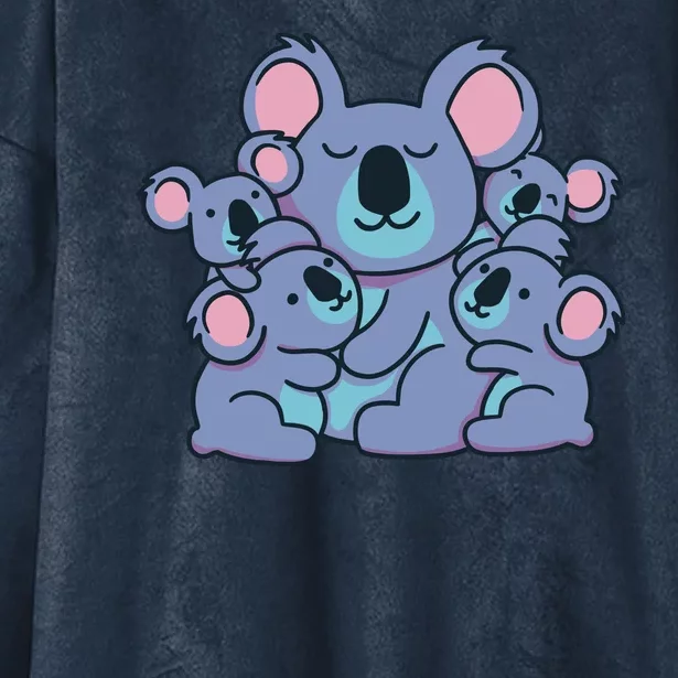 Cute Koala Family Hooded Wearable Blanket