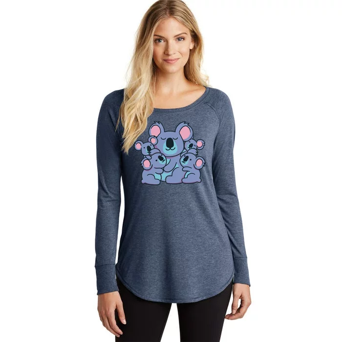 Cute Koala Family Women's Perfect Tri Tunic Long Sleeve Shirt