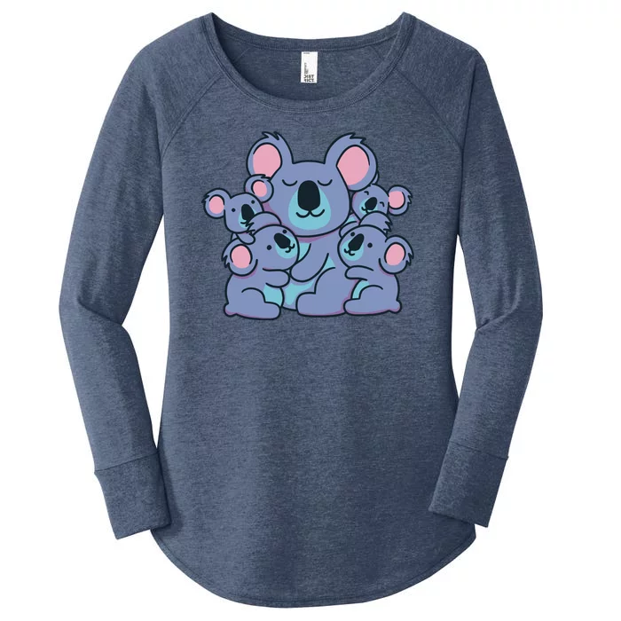 Cute Koala Family Women's Perfect Tri Tunic Long Sleeve Shirt