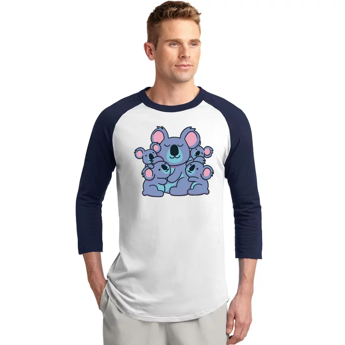 Cute Koala Family Baseball Sleeve Shirt