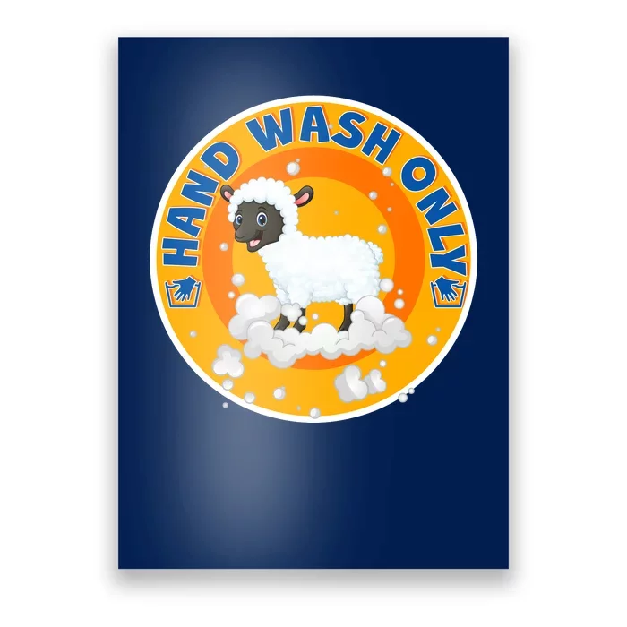 Cute Lamb Sheep Hand Wash Only Poster