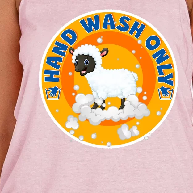 Cute Lamb Sheep Hand Wash Only Women's Knotted Racerback Tank