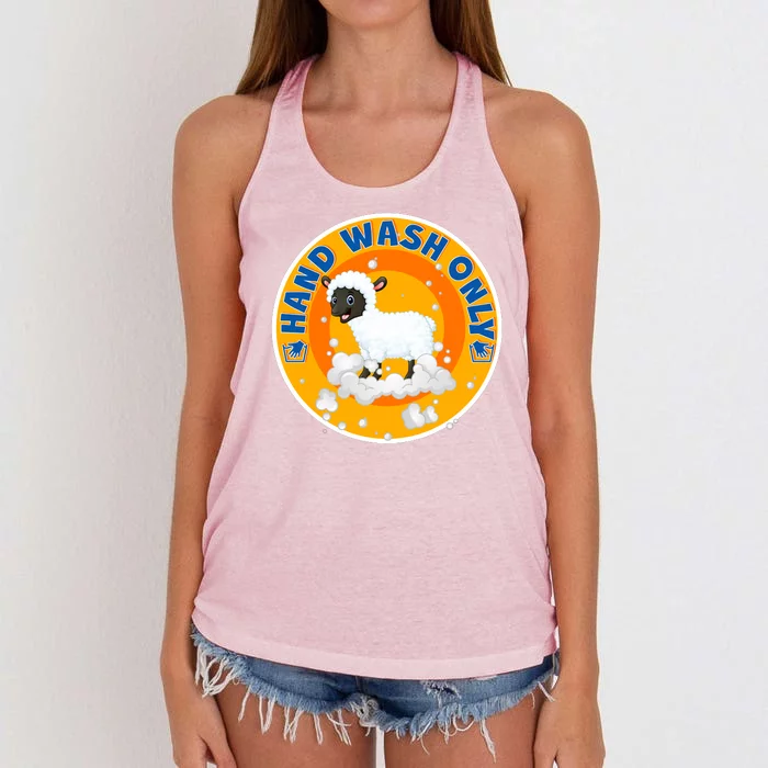 Cute Lamb Sheep Hand Wash Only Women's Knotted Racerback Tank