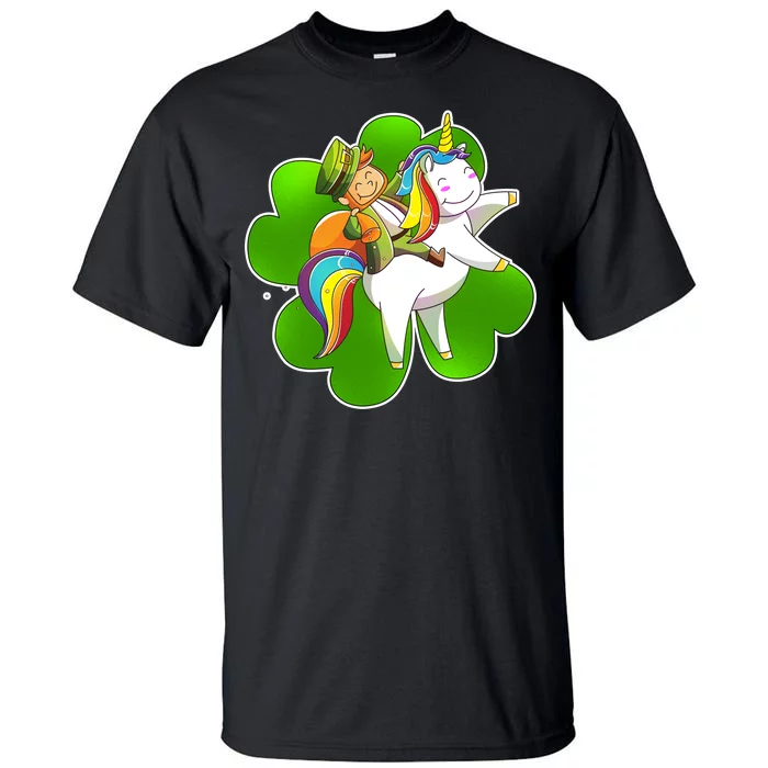 Cute Leprechaun Riding Unicorn Tall T-Shirt