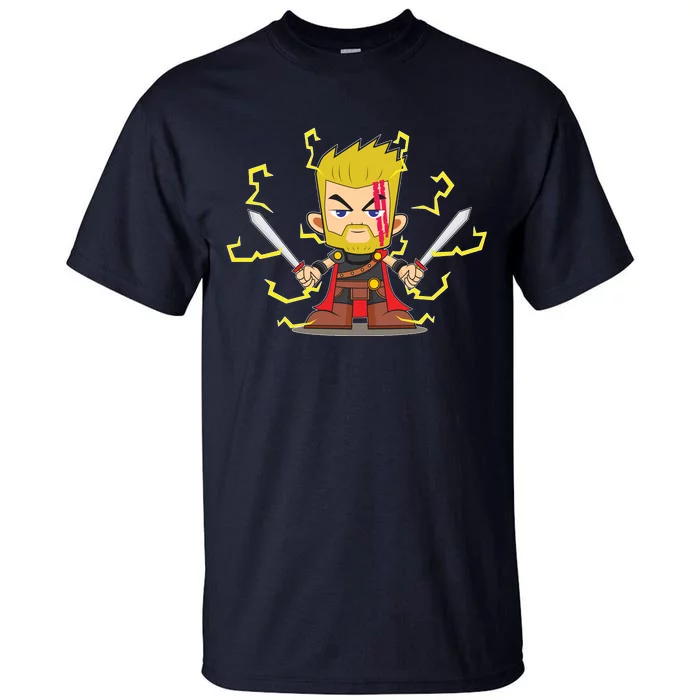 Cute Lightning Cartoon God Of Thunder Tall T-Shirt