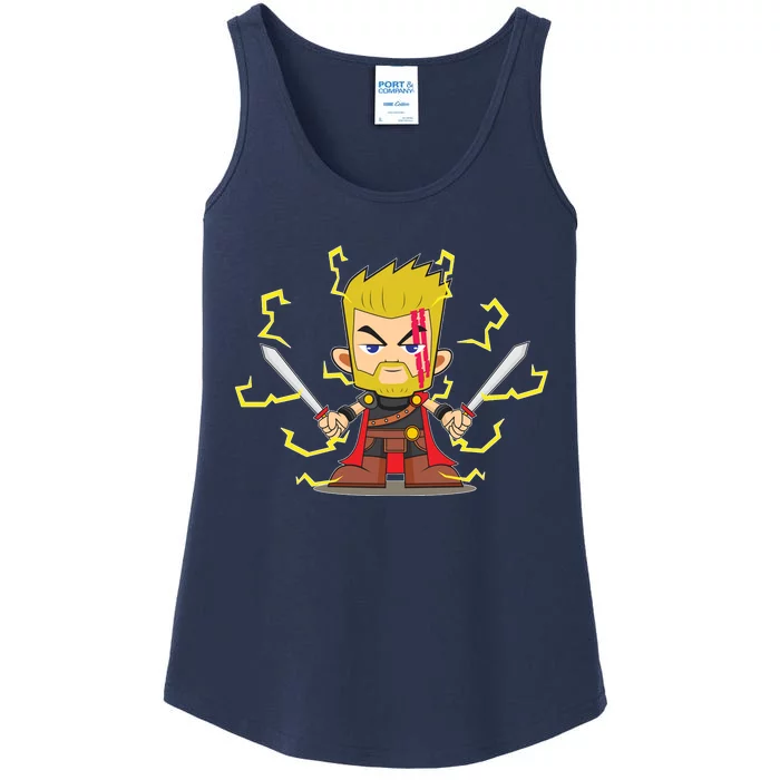 Cute Lightning Cartoon God Of Thunder Ladies Essential Tank