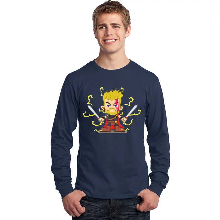 Cute Lightning Cartoon God Of Thunder Tall Long Sleeve T-Shirt