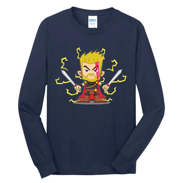 Cute Lightning Cartoon God Of Thunder Tall Long Sleeve T-Shirt