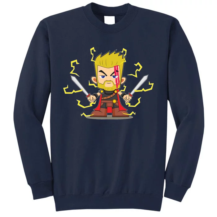 Cute Lightning Cartoon God Of Thunder Tall Sweatshirt