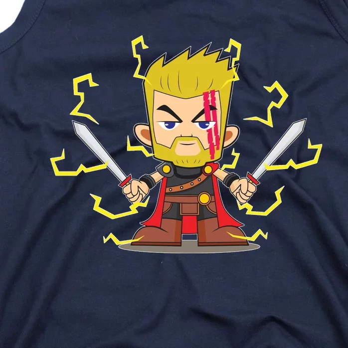 Cute Lightning Cartoon God Of Thunder Tank Top