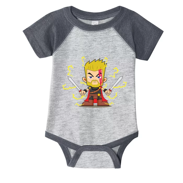 Cute Lightning Cartoon God Of Thunder Infant Baby Jersey Bodysuit