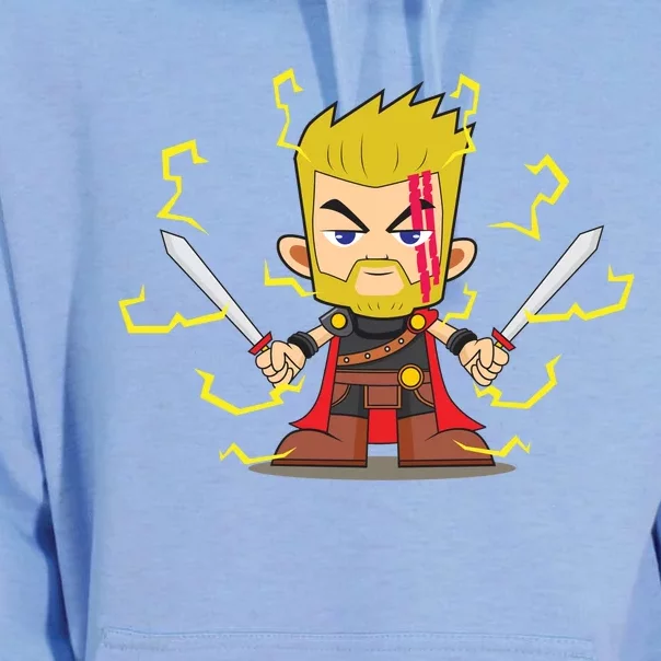 Cute Lightning Cartoon God Of Thunder Unisex Surf Hoodie