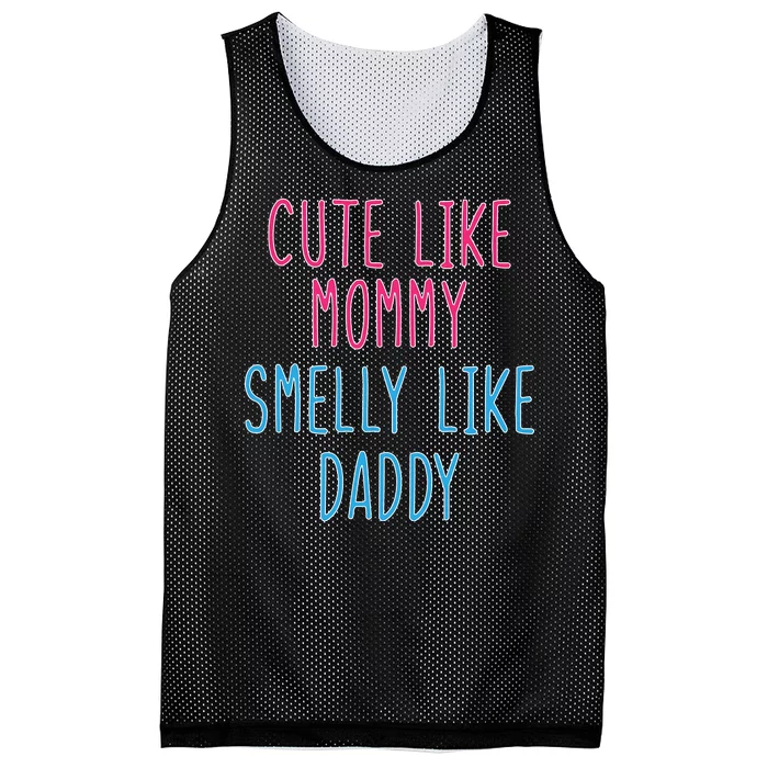 Cute Like Mommy Smelly Like Daddy Mesh Reversible Basketball Jersey Tank