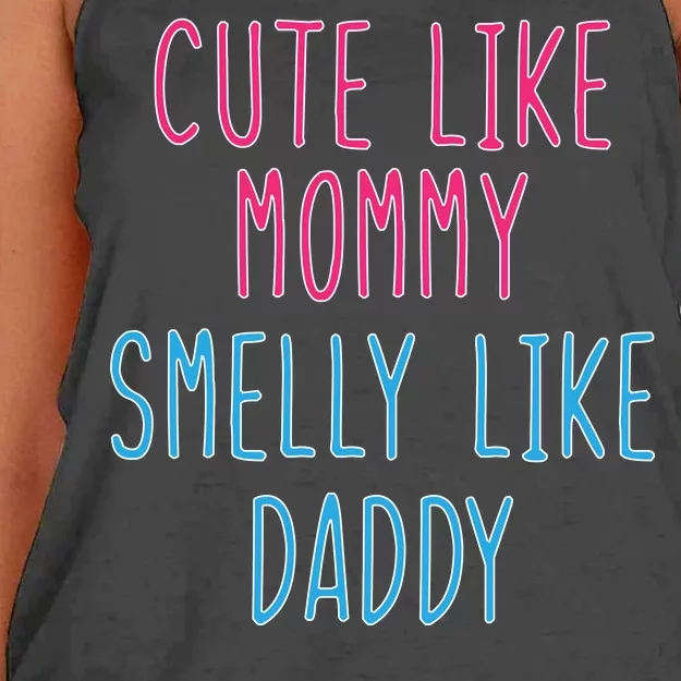 Cute Like Mommy Smelly Like Daddy Women's Knotted Racerback Tank