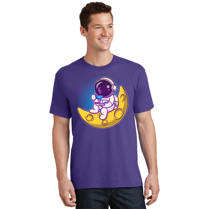 Cute Little Astronaut Drinking Coffee T-Shirt