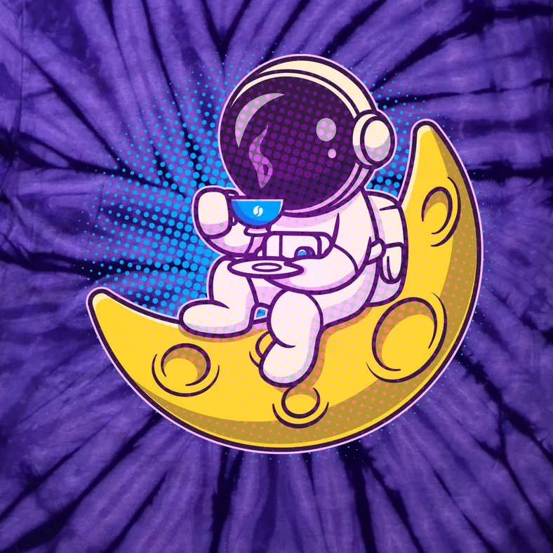 Cute Little Astronaut Drinking Coffee Tie-Dye T-Shirt