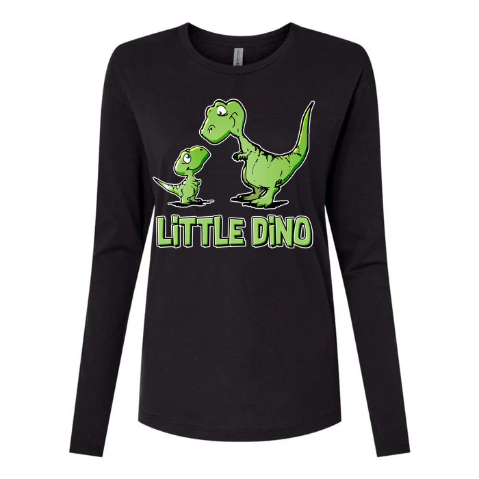 Cute Little Dino Dinosaur Little Younger Sibling Womens Cotton Relaxed Long Sleeve T-Shirt