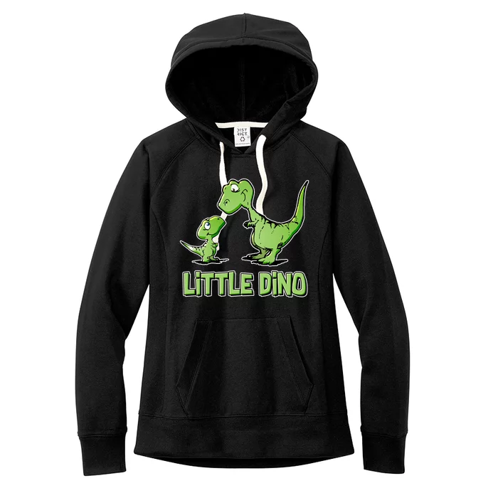 Cute Little Dino Dinosaur Little Younger Sibling Women's Fleece Hoodie