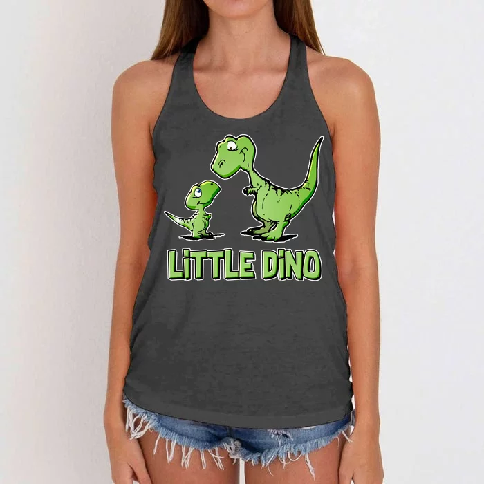 Cute Little Dino Dinosaur Little Younger Sibling Women's Knotted Racerback Tank