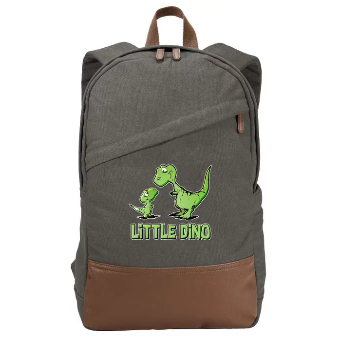 Cute Little Dino Dinosaur Little Younger Sibling Cotton Canvas Backpack