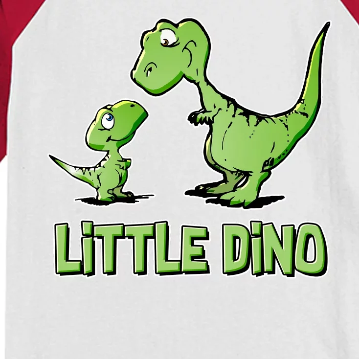 Cute Little Dino Dinosaur Little Younger Sibling Kids Colorblock Raglan Jersey