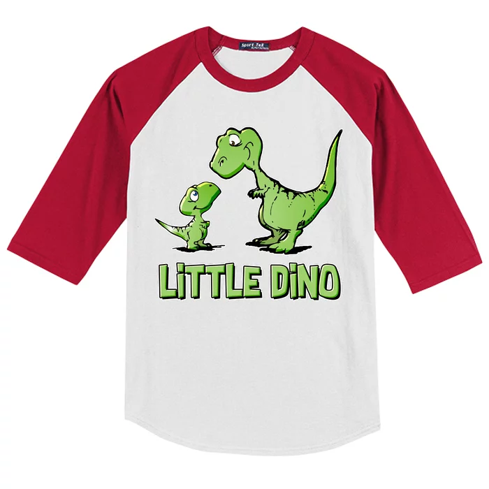 Cute Little Dino Dinosaur Little Younger Sibling Kids Colorblock Raglan Jersey