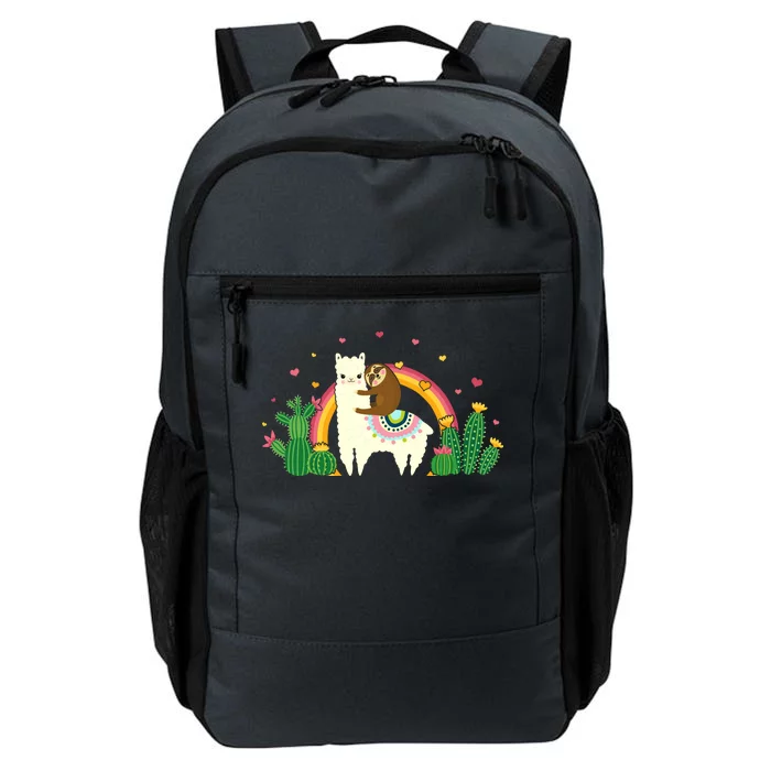 Cute Llama Sloth Love Daily Commute Backpack