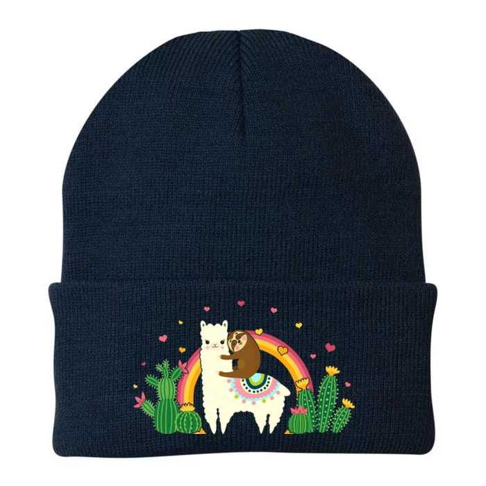 Cute Llama Sloth Love Knit Cap Winter Beanie