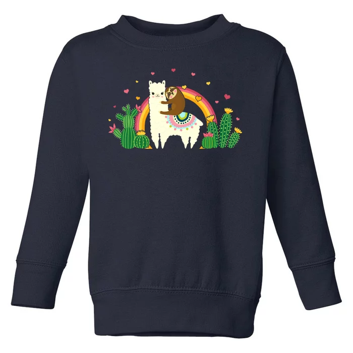 Cute Llama Sloth Love Toddler Sweatshirt