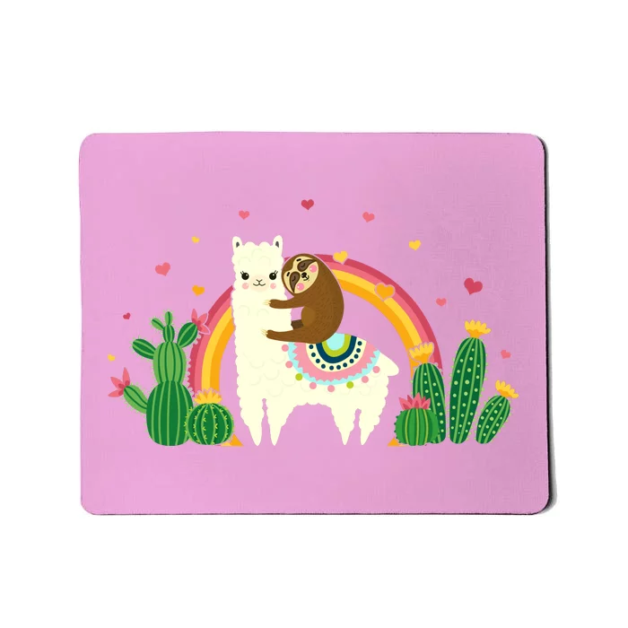 Cute Llama Sloth Love Mousepad