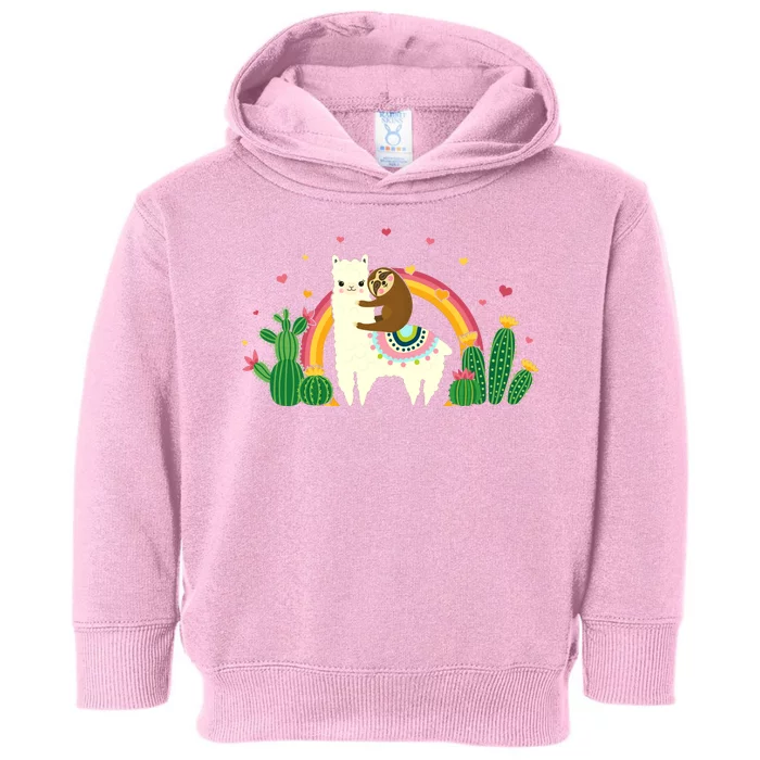 Cute Llama Sloth Love Toddler Hoodie