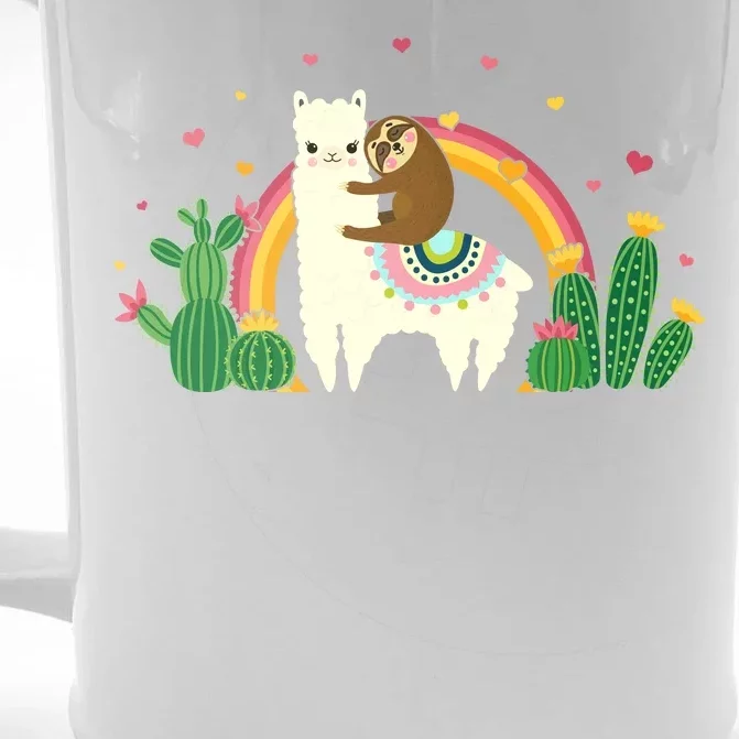 Cute Llama Sloth Love Front & Back Beer Stein