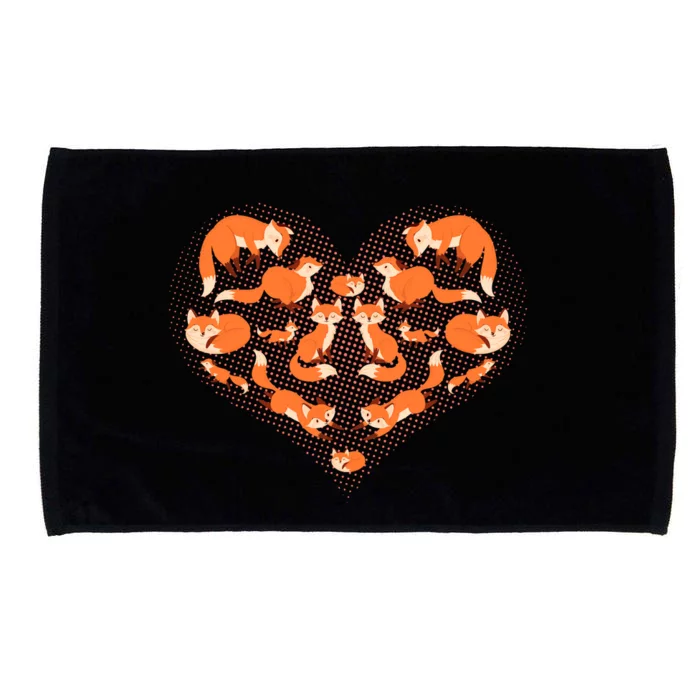 Cute Love Heart Foxes Microfiber Hand Towel