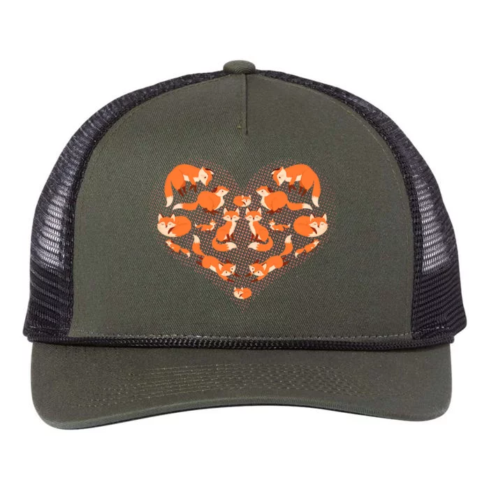 Cute Love Heart Foxes Retro Rope Trucker Hat Cap