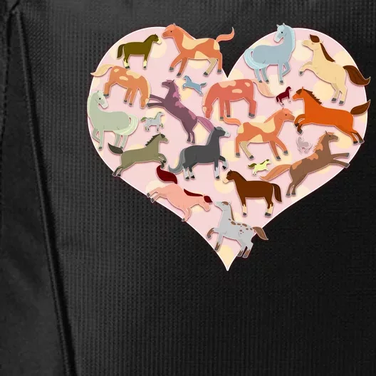 Cute Love Heart Horses City Backpack