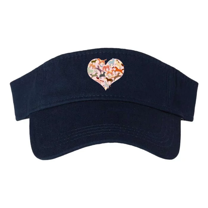 Cute Love Heart Horses Valucap Bio-Washed Visor