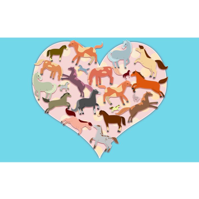 Cute Love Heart Horses Bumper Sticker