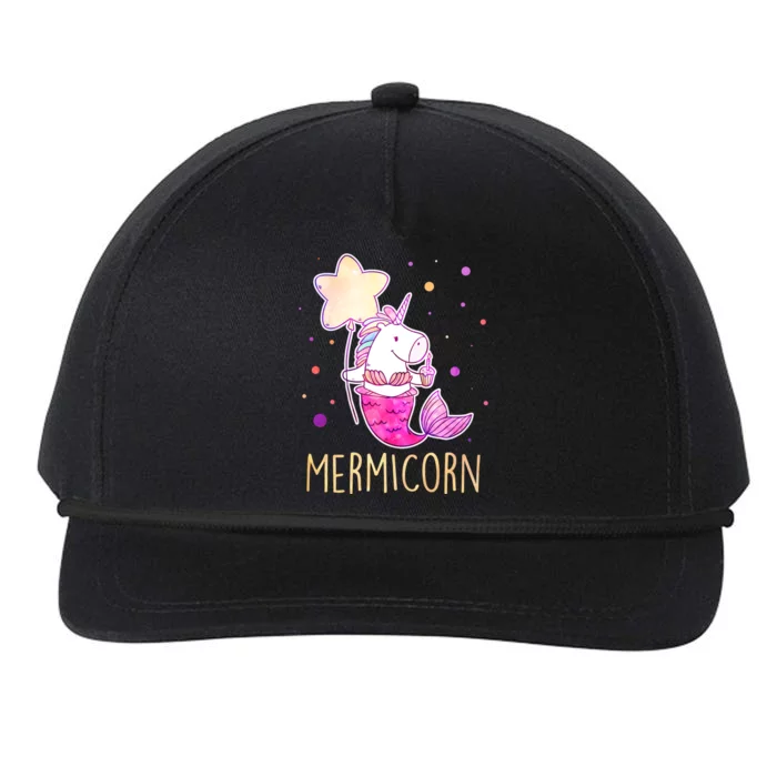 Cute Magical Mermicorn Unicorn Mermaid Snapback Five-Panel Rope Hat