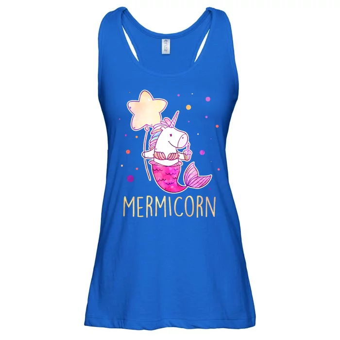 Cute Magical Mermicorn Unicorn Mermaid Ladies Essential Flowy Tank