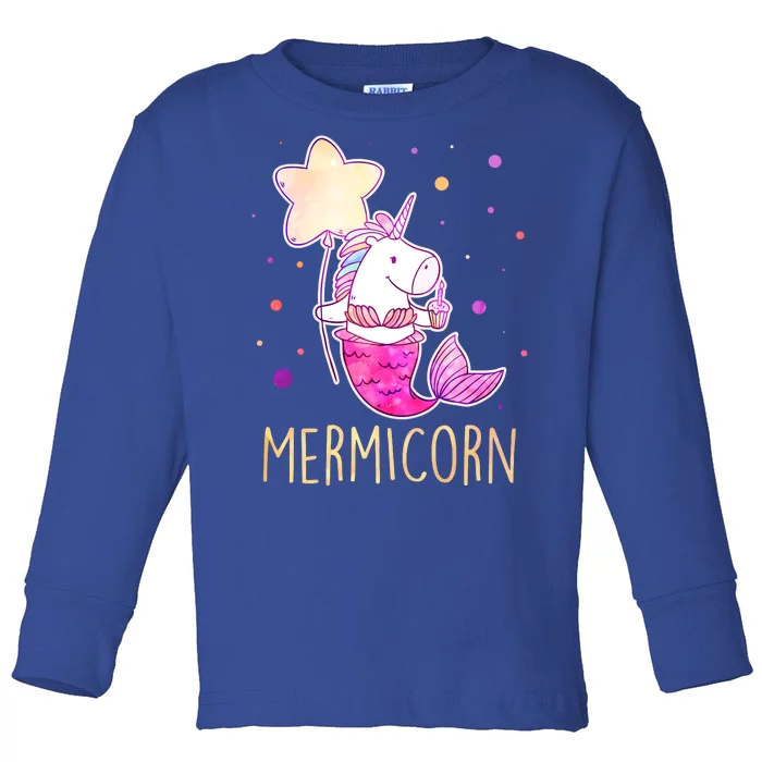 Cute Magical Mermicorn Unicorn Mermaid Toddler Long Sleeve Shirt