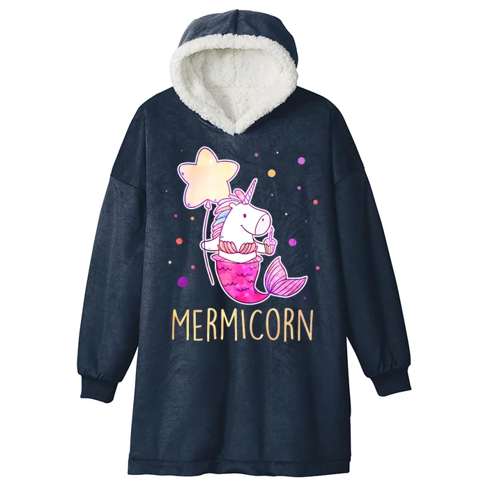 Cute Magical Mermicorn Unicorn Mermaid Hooded Wearable Blanket