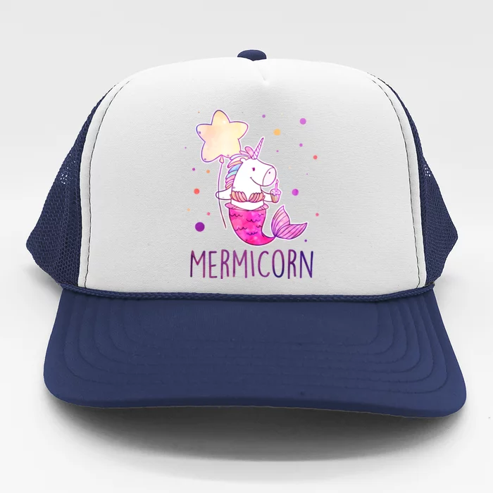 Cute Magical Mermicorn Unicorn Mermaid Trucker Hat