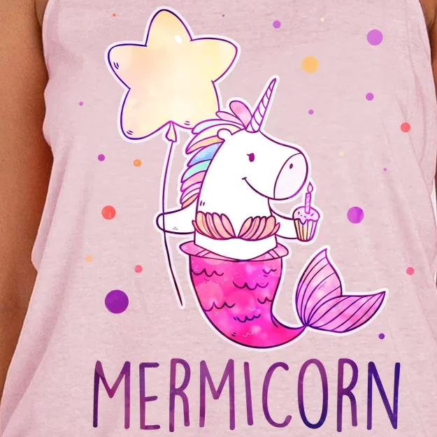 Cute Magical Mermicorn Unicorn Mermaid Women's Knotted Racerback Tank